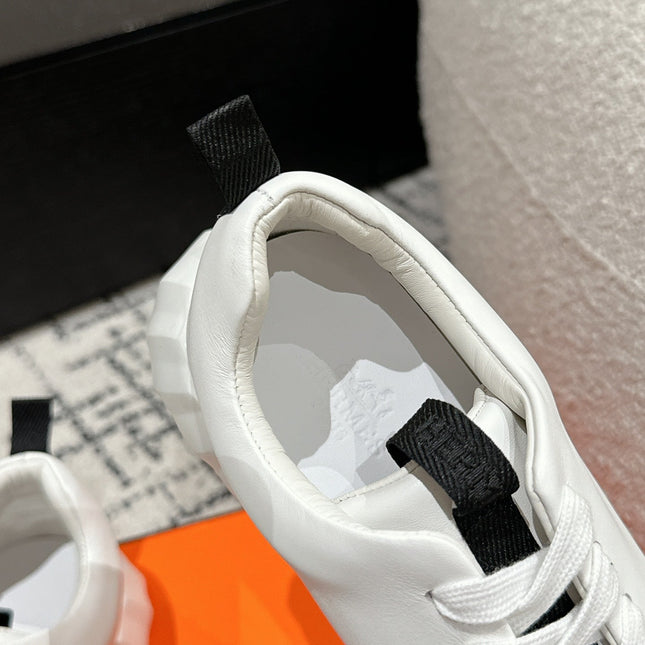 BOUNCING SNEAKER IN WHITE MIX BLACK CALFSKIN