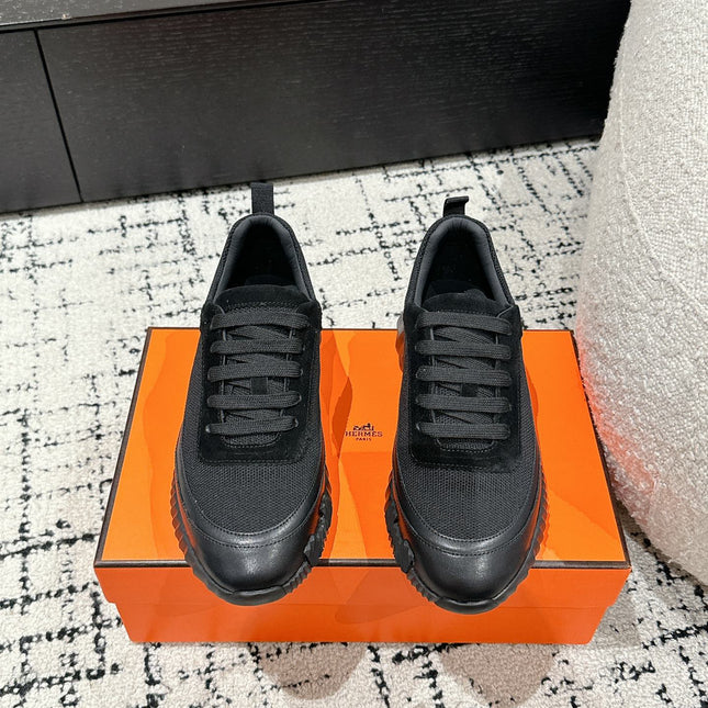 BOUNCING SNEAKER IN BLACK CALFSKIN AND FABRIC