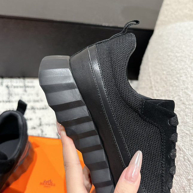 BOUNCING SNEAKER IN BLACK CALFSKIN AND FABRIC