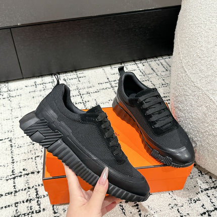 BOUNCING SNEAKER IN BLACK CALFSKIN AND FABRIC