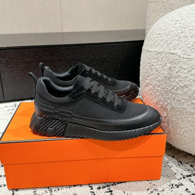 BOUNCING SNEAKER IN BLACK CALFSKIN AND FABRIC