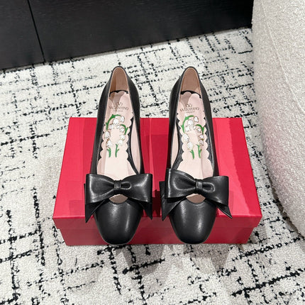 VLTN HIGH HEEL 25S 40 MM IN BLACK CALFSKIN WITH BOW