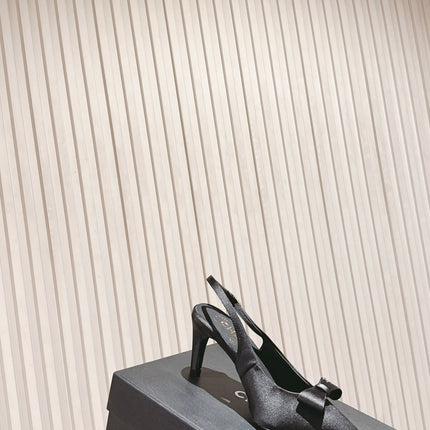 CC HIGH SLINGBACK IN BLACK SATIN WITH BOW ATTACHED