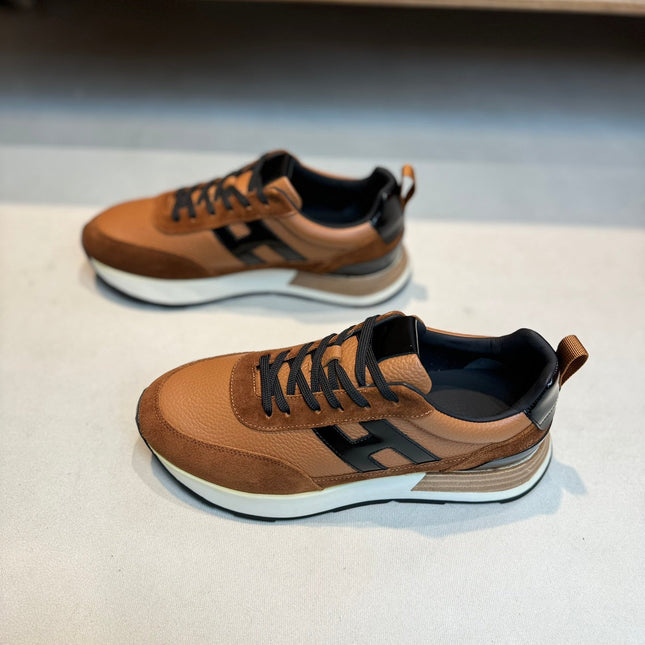 HM INTERACTIVE LACE-UP SNEAKER TAWNY CALFSKIN