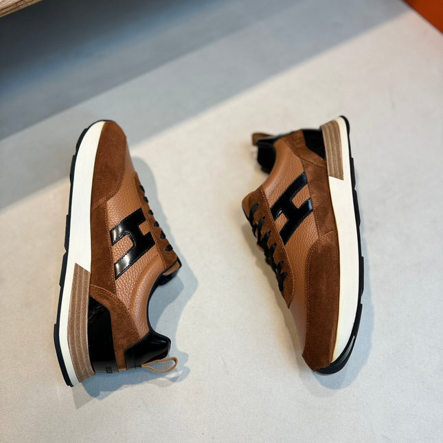 HM INTERACTIVE LACE-UP SNEAKER TAWNY CALFSKIN