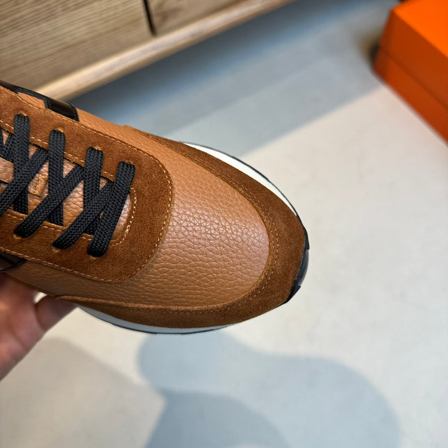 HM INTERACTIVE LACE-UP SNEAKER TAWNY CALFSKIN