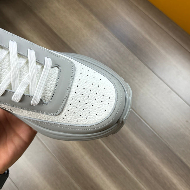 LV SPORT SNEAKER IN WHITE MIX GREY CALFSKIN WITH LOGO
