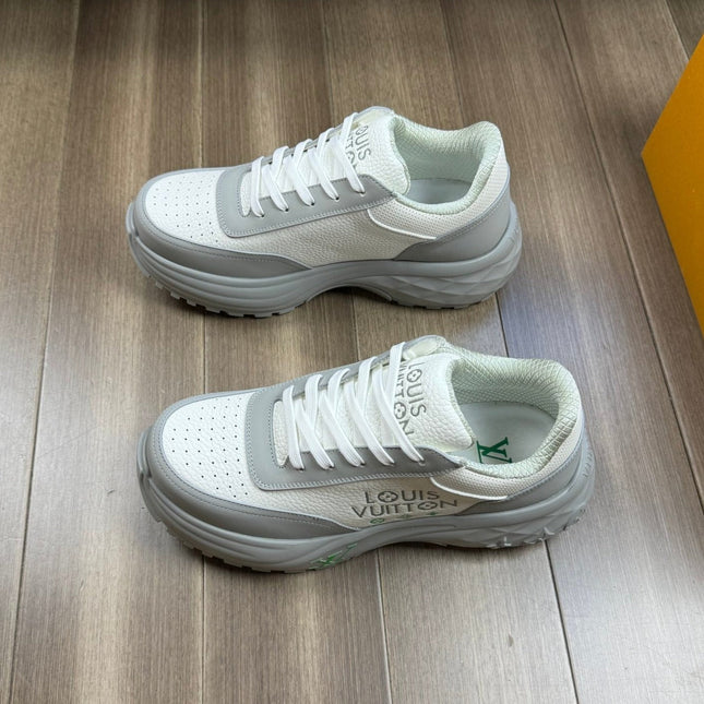 LV SPORT SNEAKER IN WHITE MIX GREY CALFSKIN WITH LOGO
