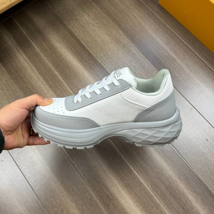 LV SPORT SNEAKER IN WHITE MIX GREY CALFSKIN WITH LOGO