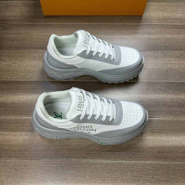LV SPORT SNEAKER IN WHITE MIX GREY CALFSKIN WITH LOGO