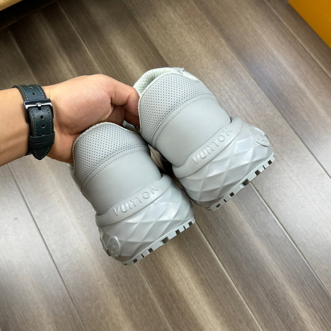 LV SPORT SNEAKER IN WHITE MIX GREY CALFSKIN WITH GREEN LOGO