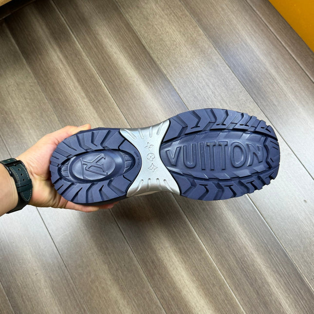 LV SPORT SNEAKER IN WHITE MIX NAVY BLUE CALFSKIN WITH LOGO