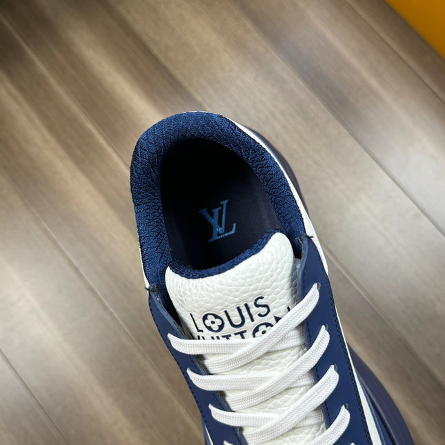 LV SPORT SNEAKER IN WHITE MIX NAVY BLUE CALFSKIN WITH LOGO