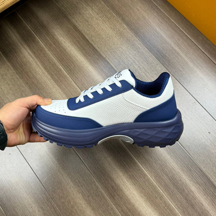 LV SPORT SNEAKER IN WHITE MIX NAVY BLUE CALFSKIN WITH LOGO