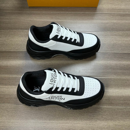 LV SPORT SNEAKER IN WHITE MIX BLACK CALFSKIN WITH LOGO