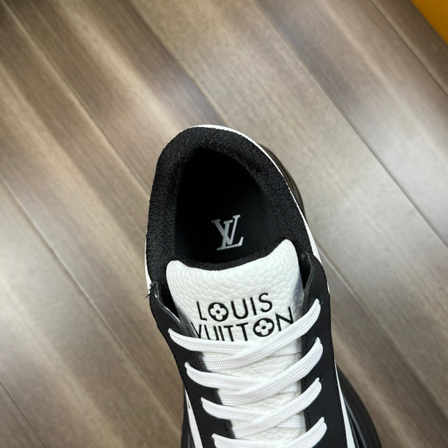 LV SPORT SNEAKER IN WHITE MIX BLACK CALFSKIN WITH LOGO