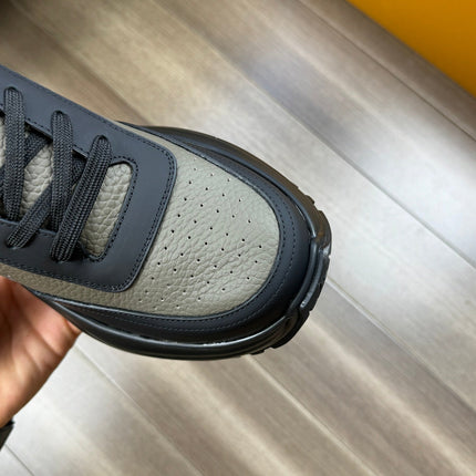 LV SPORT SNEAKER IN OLIVE GREEN MIX BLACK CALFSKIN WITH LOGO