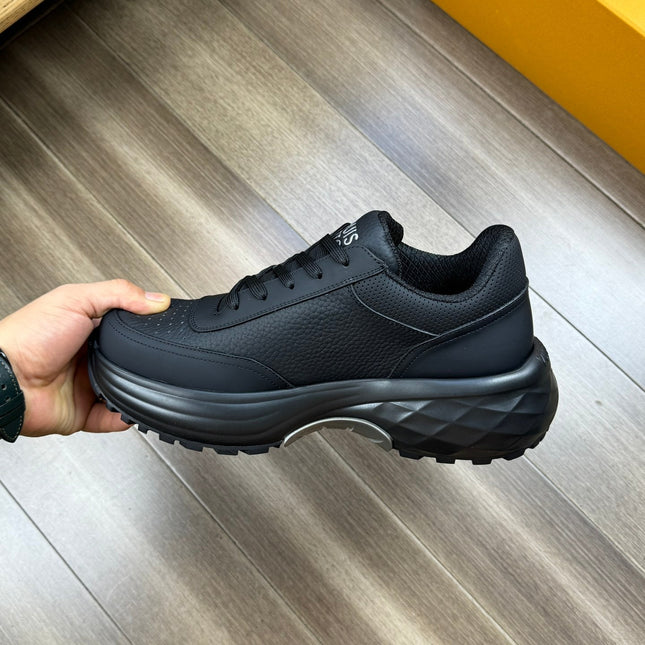 LV SPORT SNEAKER IN BLACK CALFSKIN WITH LOGO