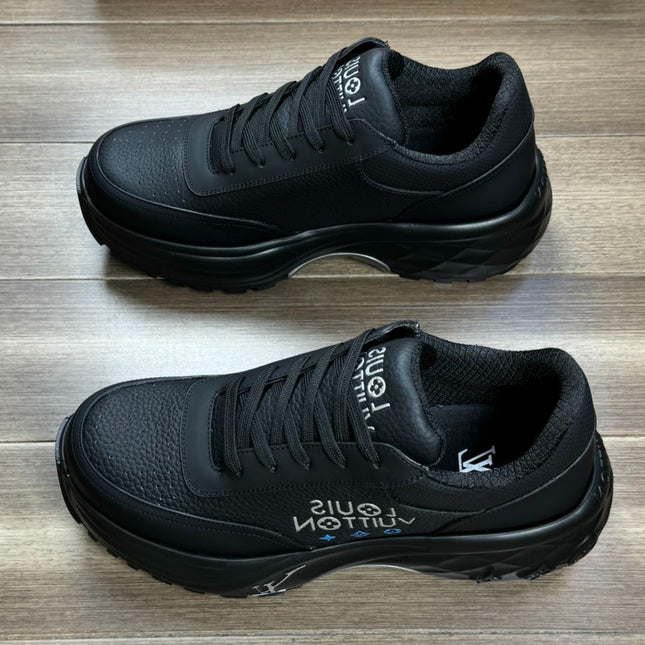 LV SPORT SNEAKER IN BLACK CALFSKIN WITH LOGO