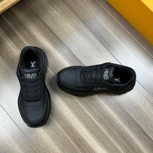LV SPORT SNEAKER IN BLACK CALFSKIN WITH LOGO