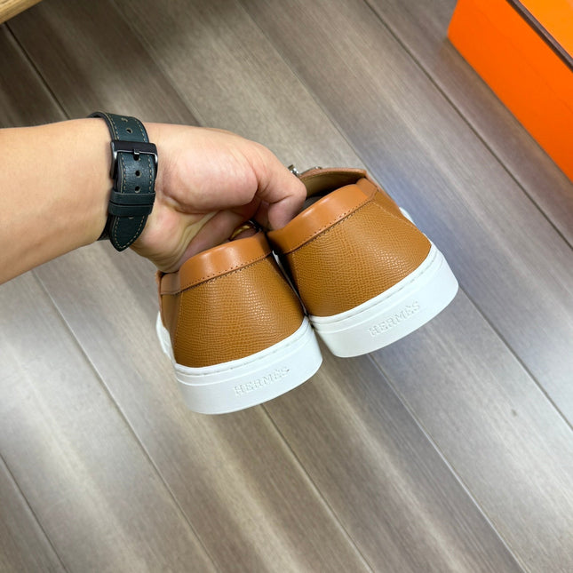 HM GAME SLIP-ON SNEAKER OCHRE CALFSKIN