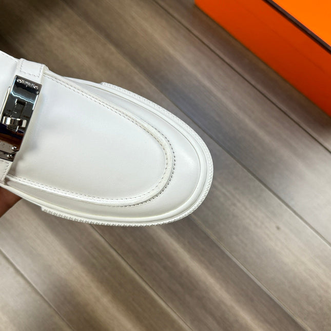 HM GAME SLIP-ON SNEAKER WHITE CALFSKIN