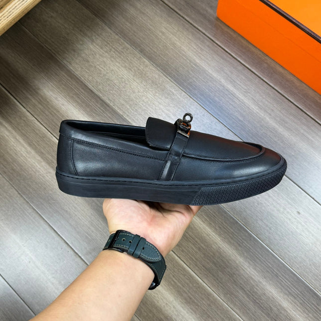 HM GAME SLIP-ON SNEAKER BLACK CALFSKIN