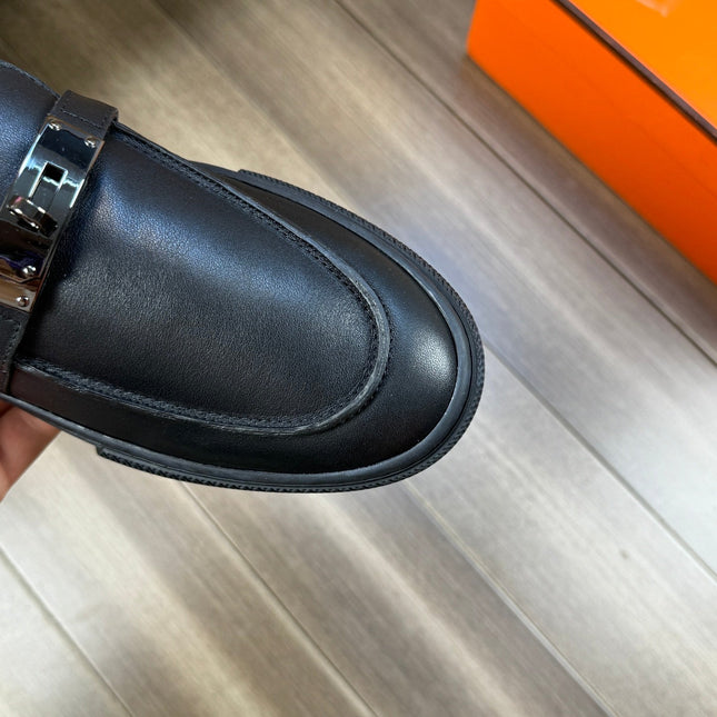 HM GAME SLIP-ON SNEAKER BLACK CALFSKIN