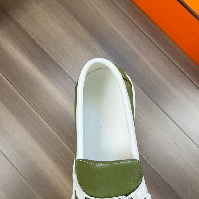 HM GAME SLIP-ON SNEAKER OLIVE CALFSKIN