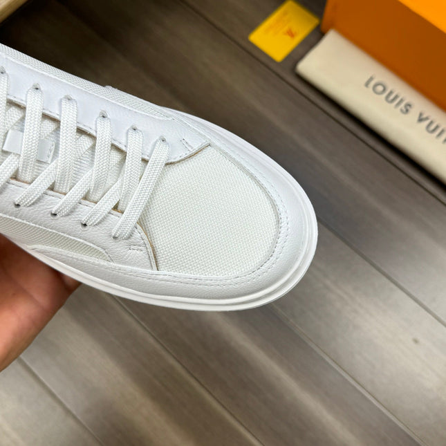 LV TRAINER SNEAKER WHITE MIX COPPER BROWN CALFSKIN AND BREATHABLE FABRIC
