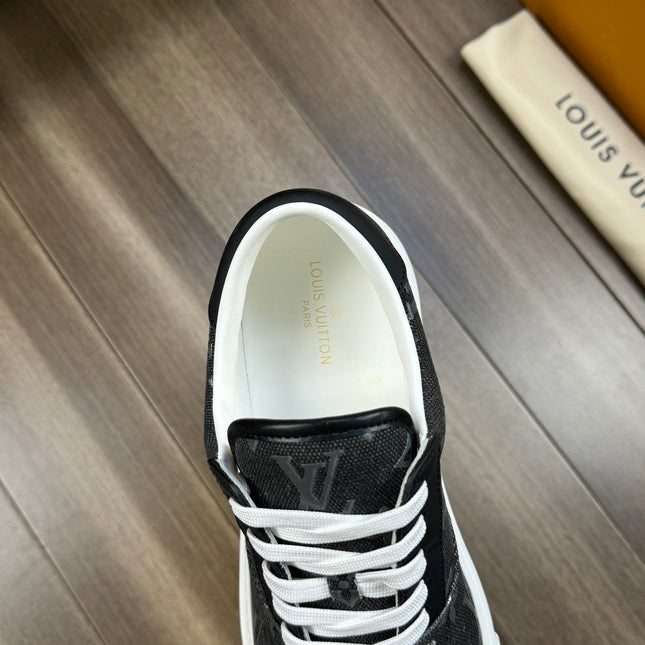 LV TRAINER SNEAKER IN CHARCOAL BLACK MONOGRAM DENIM