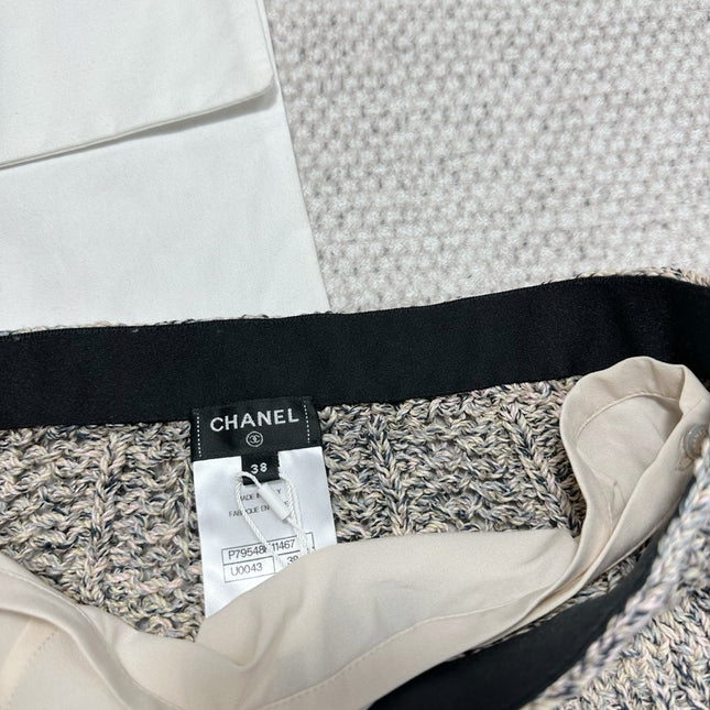 CC 25 Hollow Knitted Skirt Gray Cotton