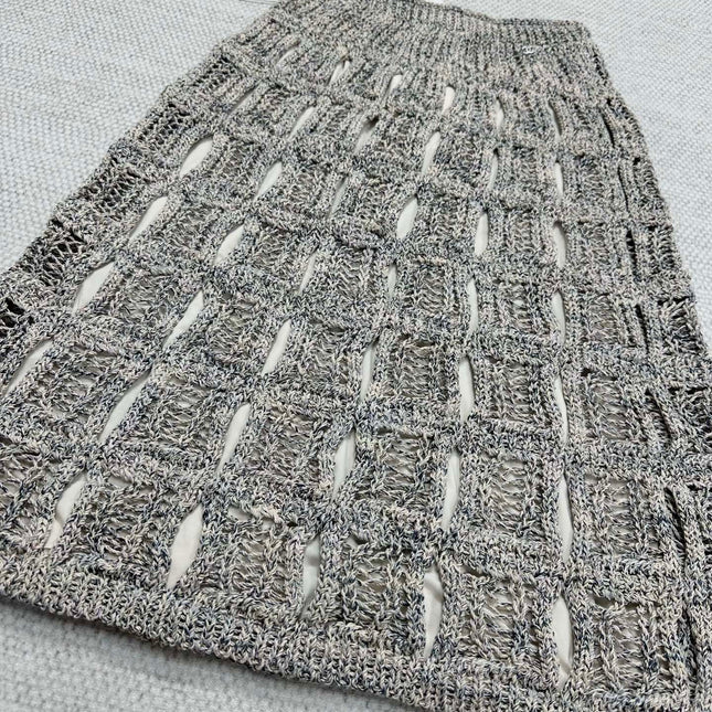 CC 25 Hollow Knitted Skirt Gray Cotton