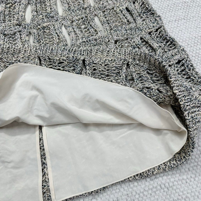 CC 25 Hollow Knitted Skirt Gray Cotton