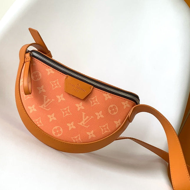 LV 25S MOON CROSSBODY BAG 24 IN ORANGE MONOGRAM CANVAS AND CALFSKIN