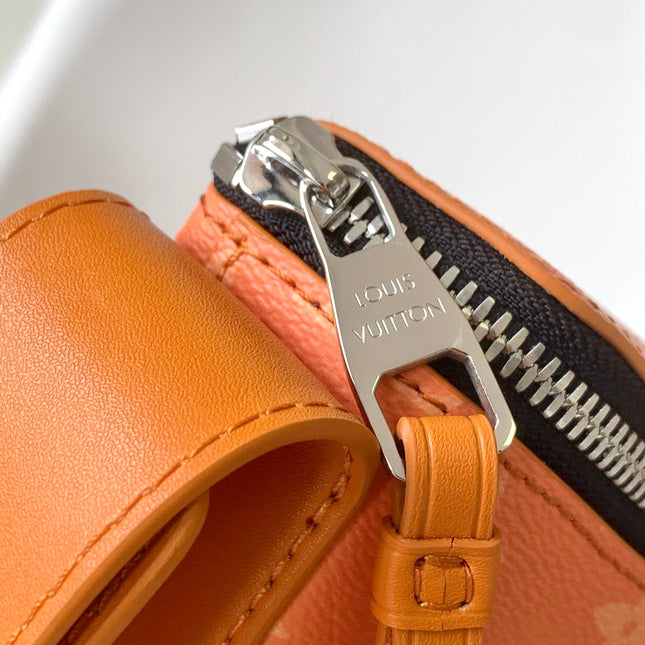 LV 25S MOON CROSSBODY BAG 24 IN ORANGE MONOGRAM CANVAS AND CALFSKIN