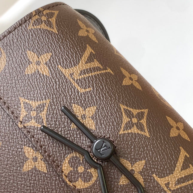 LV 25S STEAMER BAG 18 IN BROWN MONOGRAM MACASSAR CANVAS AND CALFSKIN
