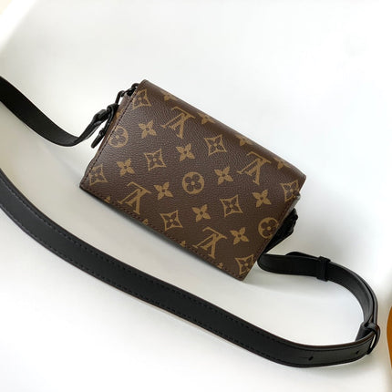 LV 25S STEAMER BAG 18 IN BROWN MONOGRAM MACASSAR CANVAS AND CALFSKIN