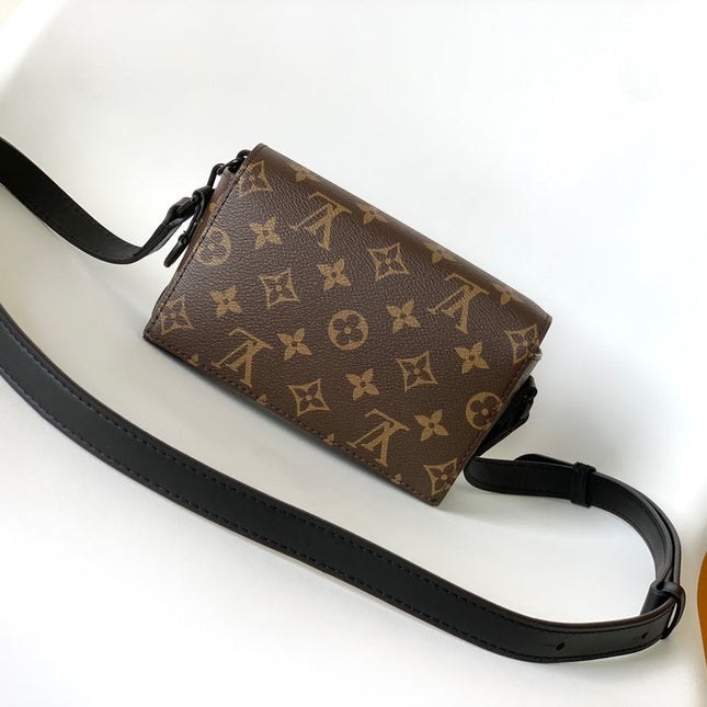 LV 25S STEAMER BAG 18 IN BROWN MONOGRAM MACASSAR CANVAS AND CALFSKIN