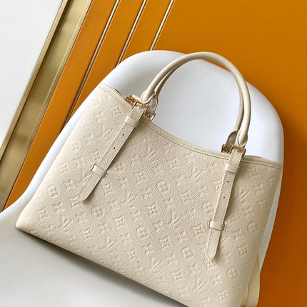 LV 25S BABYLONE TOTE GM BAG 37 IN CREAM CALFSKIN GOLD HARDWARE