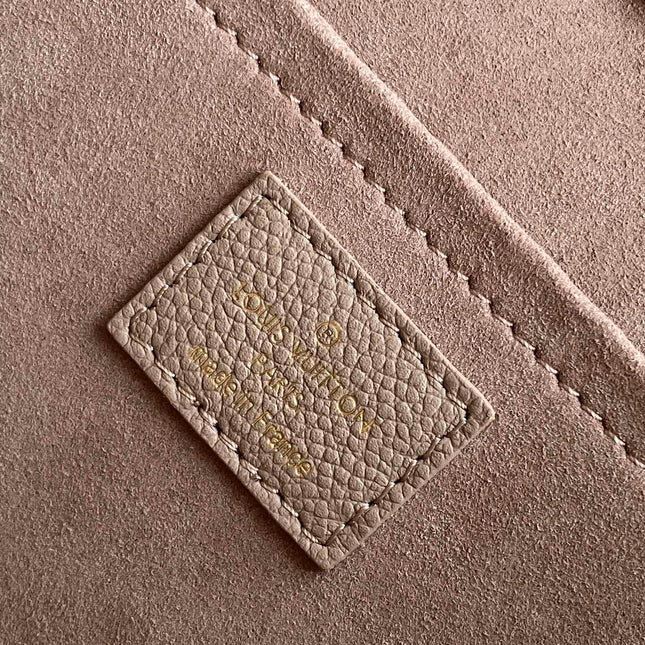 LV 25S BABYLONE TOTE GM BAG 37 IN TOURTERELLE GREY CALFSKIN GOLD HARDWARE