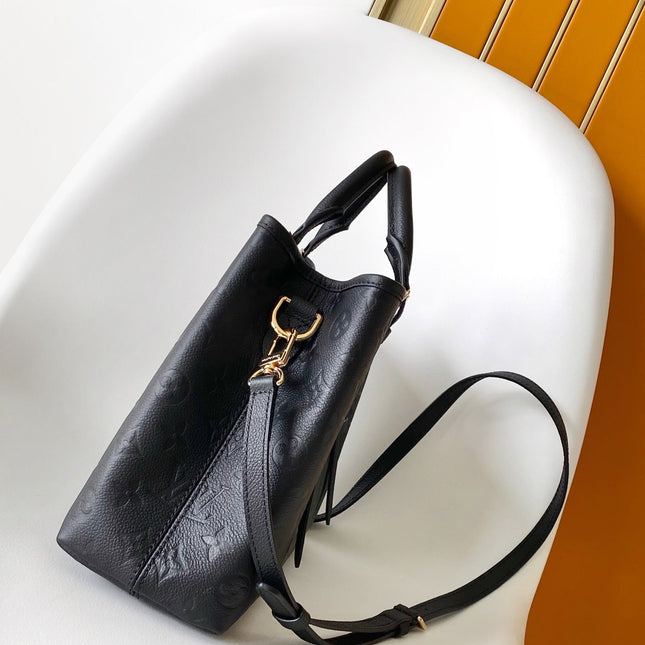 LV 25S BABYLONE TOTE BAG 32 IN BLACK CALFSKIN GOLD HARDWARE