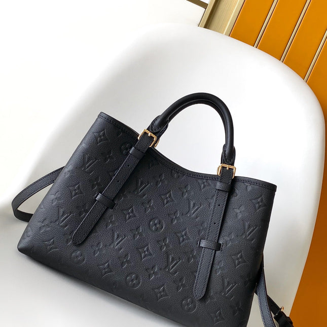 LV 25S BABYLONE TOTE BAG 32 IN BLACK CALFSKIN GOLD HARDWARE