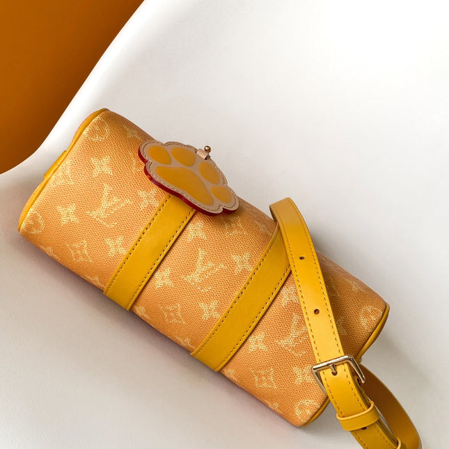KEEPALL BANDOULIÈRE 25 IN ORANGE MONOGRAM HERITAGE CANVAS