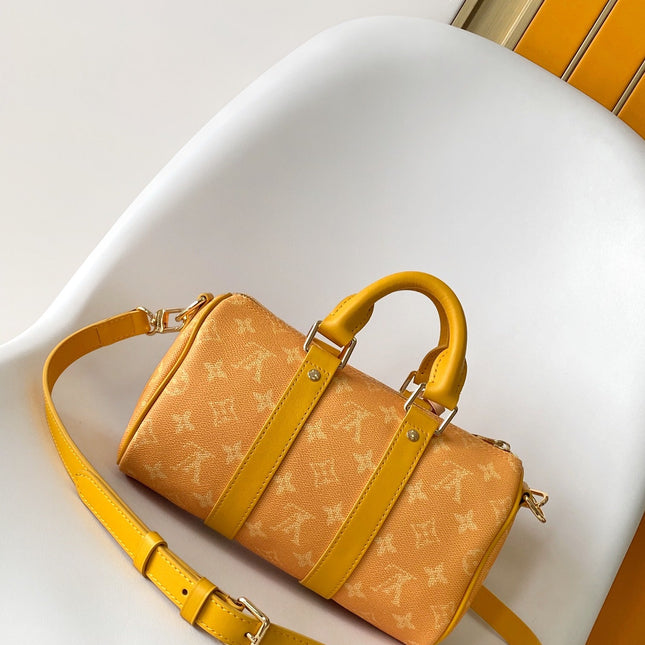 KEEPALL BANDOULIÈRE 25 IN ORANGE MONOGRAM HERITAGE CANVAS