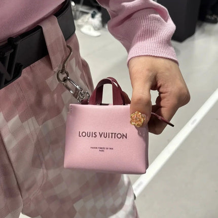 LV 25S MINI SHOPPER BAG CHARM IN PINK CALFSKIN