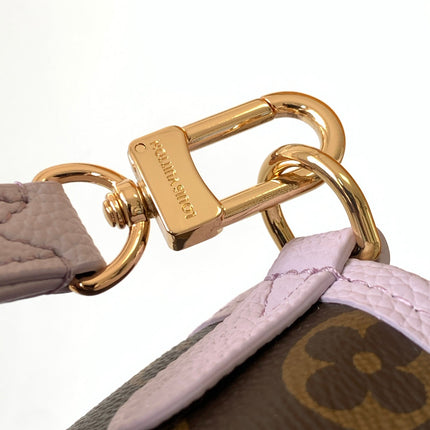 LV 25S NEVERFULL BANDOULIÈRE INSIDE OUT BB 24 IN LIGHT PURPLE AND BROWN CALFSKIN
