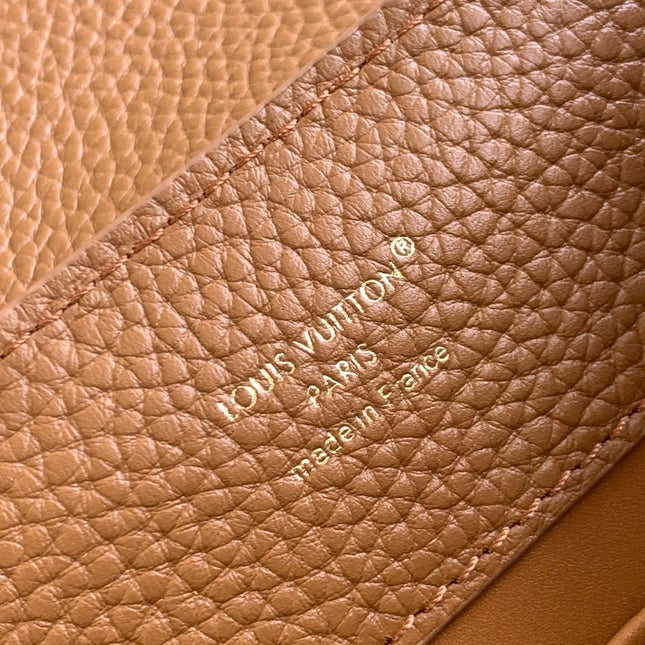 LV 25S CAPUCINES BAG 27 IN TAN CALFSKIN GOLD HARDWARE