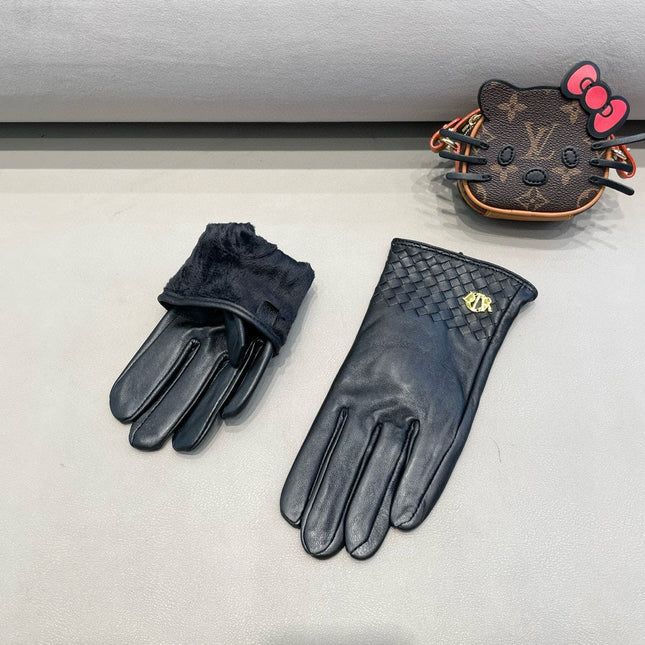 TOUCHSCREEN GLOVES WITH COUPLES EDITON IN BLACK LAMBSKIN 398765