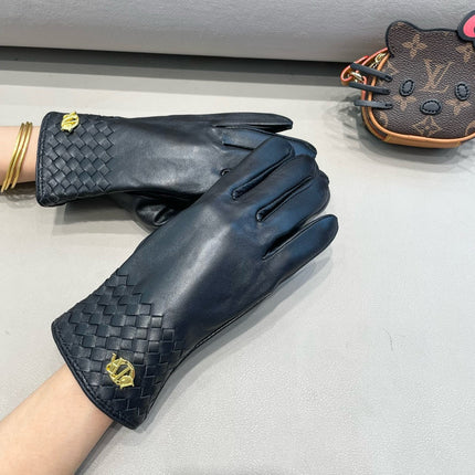 TOUCHSCREEN GLOVES WITH COUPLES EDITON IN BLACK LAMBSKIN 398765